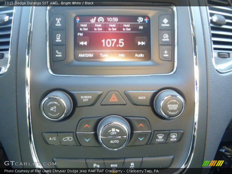 Bright White / Black 2015 Dodge Durango SXT AWD