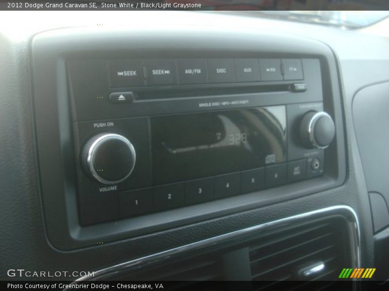 Stone White / Black/Light Graystone 2012 Dodge Grand Caravan SE