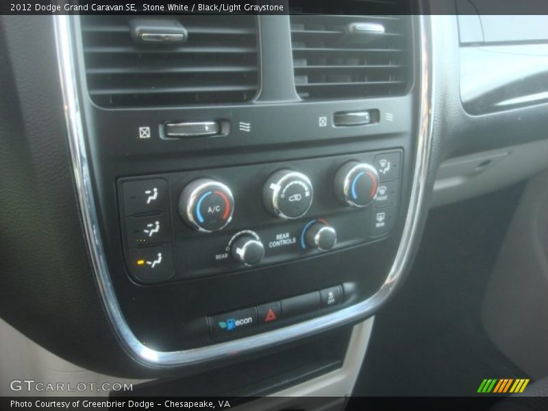 Stone White / Black/Light Graystone 2012 Dodge Grand Caravan SE