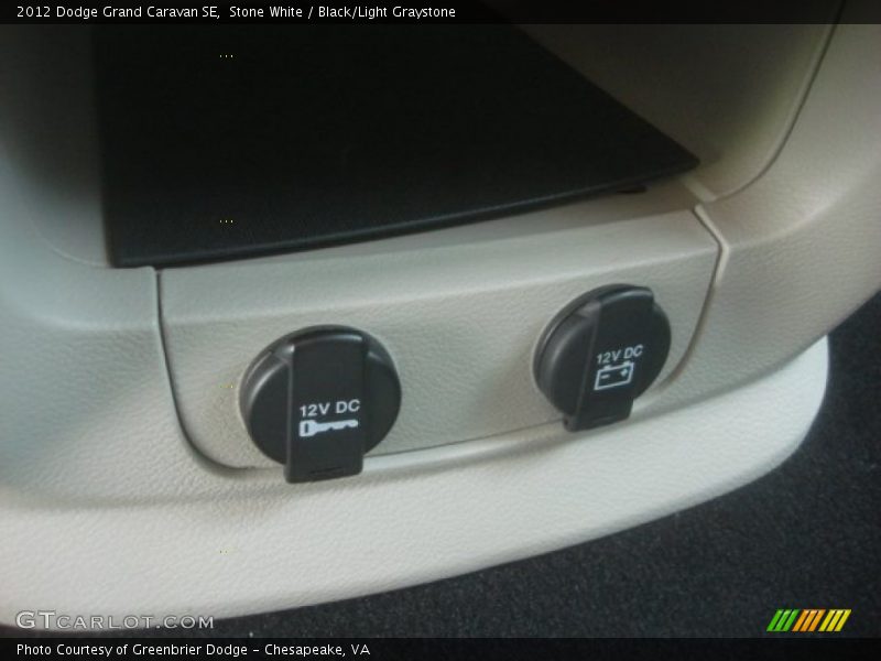 Stone White / Black/Light Graystone 2012 Dodge Grand Caravan SE