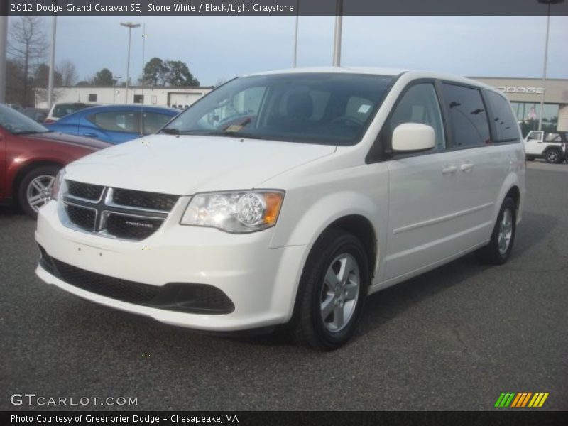 Stone White / Black/Light Graystone 2012 Dodge Grand Caravan SE