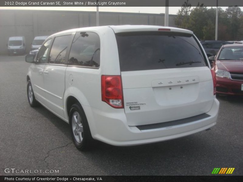 Stone White / Black/Light Graystone 2012 Dodge Grand Caravan SE