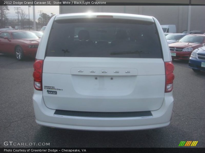 Stone White / Black/Light Graystone 2012 Dodge Grand Caravan SE