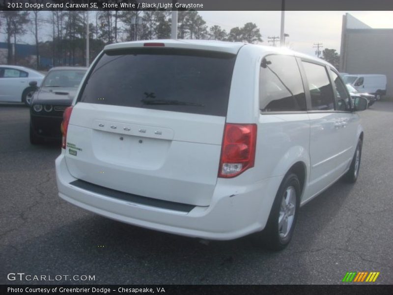 Stone White / Black/Light Graystone 2012 Dodge Grand Caravan SE