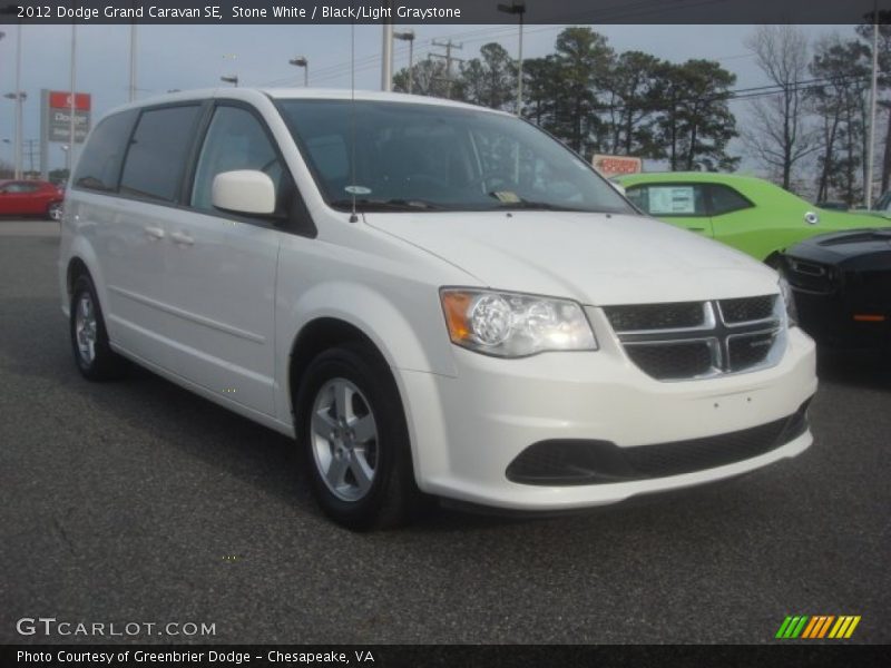 Stone White / Black/Light Graystone 2012 Dodge Grand Caravan SE