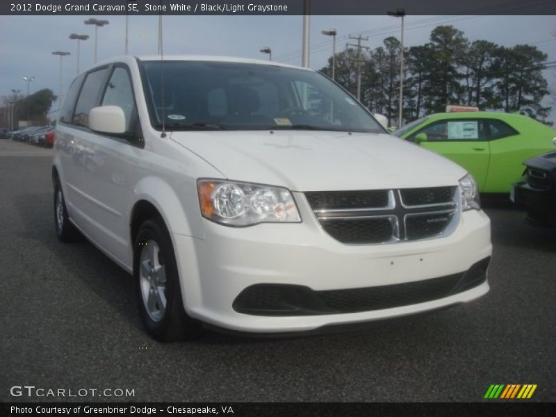 Stone White / Black/Light Graystone 2012 Dodge Grand Caravan SE