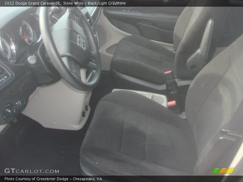 Stone White / Black/Light Graystone 2012 Dodge Grand Caravan SE