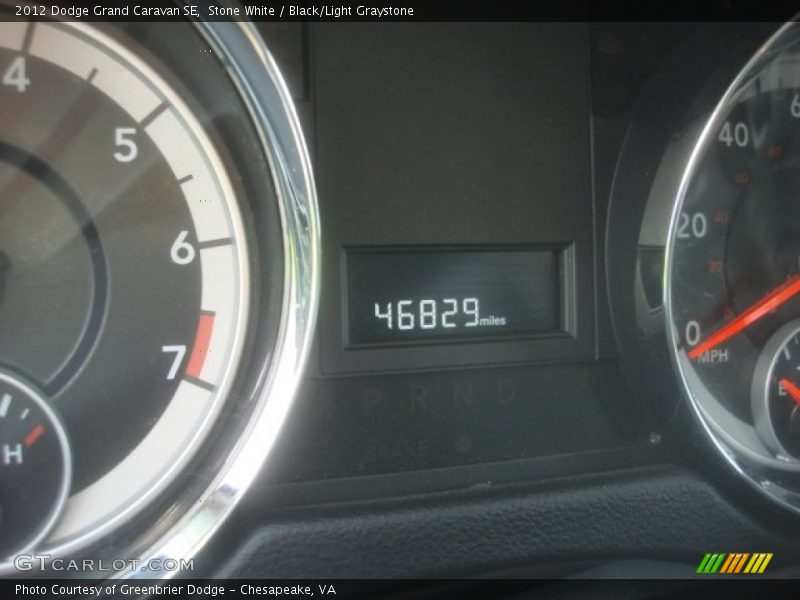 Stone White / Black/Light Graystone 2012 Dodge Grand Caravan SE