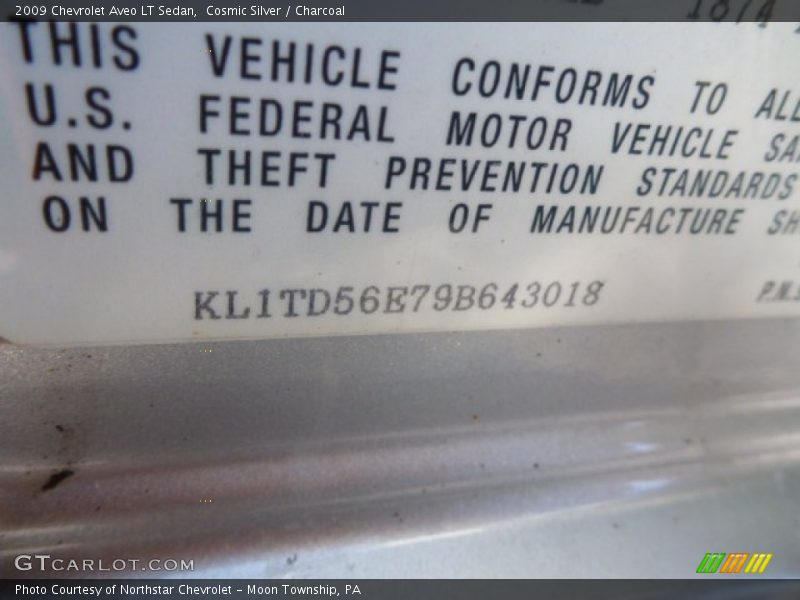 Cosmic Silver / Charcoal 2009 Chevrolet Aveo LT Sedan