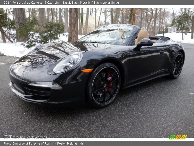 Basalt Black Metallic / Black/Luxor Beige 2014 Porsche 911 Carrera 4S Cabriolet