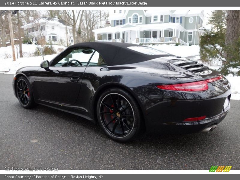 Basalt Black Metallic / Black/Luxor Beige 2014 Porsche 911 Carrera 4S Cabriolet