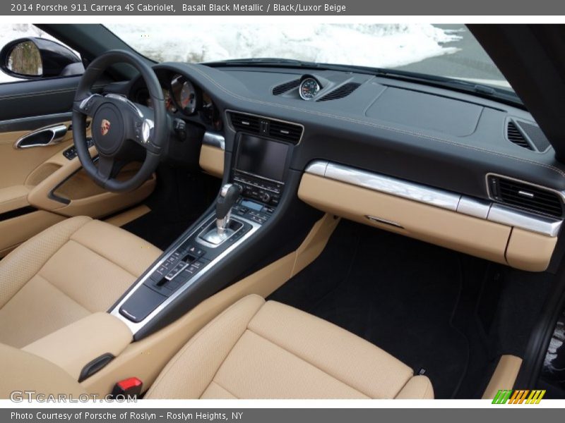 Basalt Black Metallic / Black/Luxor Beige 2014 Porsche 911 Carrera 4S Cabriolet