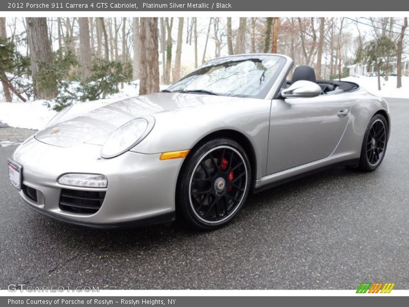Platinum Silver Metallic / Black 2012 Porsche 911 Carrera 4 GTS Cabriolet