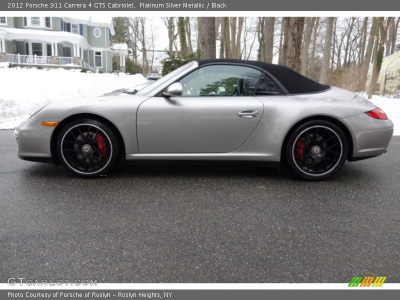 Platinum Silver Metallic / Black 2012 Porsche 911 Carrera 4 GTS Cabriolet