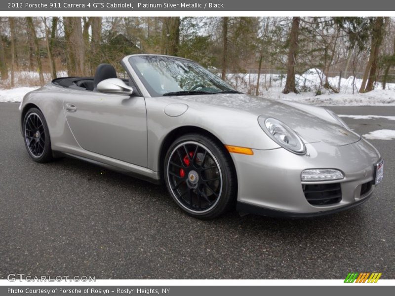 Platinum Silver Metallic / Black 2012 Porsche 911 Carrera 4 GTS Cabriolet