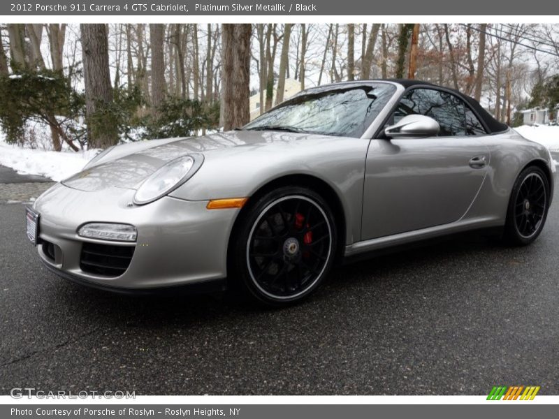 Platinum Silver Metallic / Black 2012 Porsche 911 Carrera 4 GTS Cabriolet