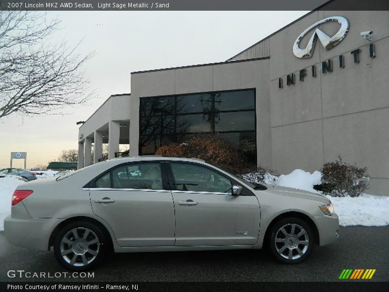 Light Sage Metallic / Sand 2007 Lincoln MKZ AWD Sedan