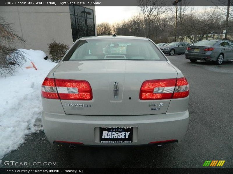 Light Sage Metallic / Sand 2007 Lincoln MKZ AWD Sedan