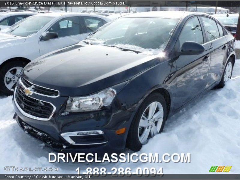 Blue Ray Metallic / Cocoa/Light Neutral 2015 Chevrolet Cruze Diesel