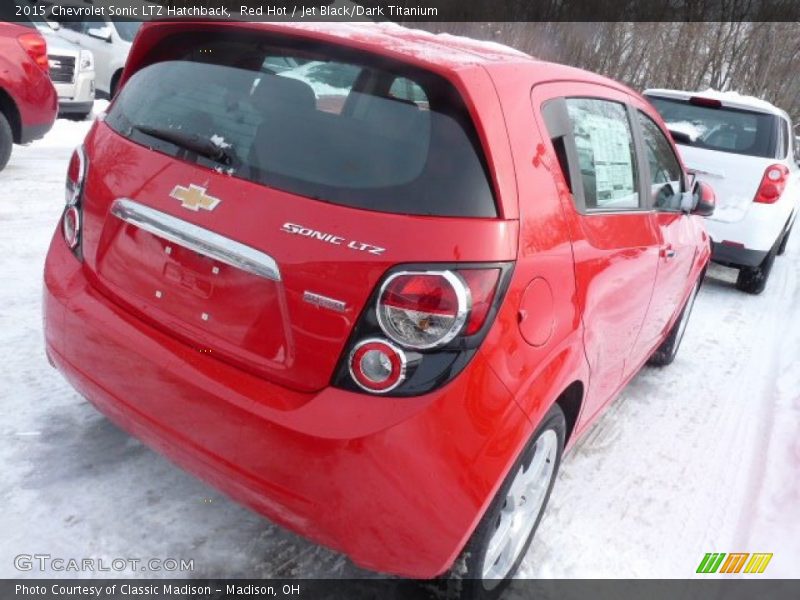 Red Hot / Jet Black/Dark Titanium 2015 Chevrolet Sonic LTZ Hatchback