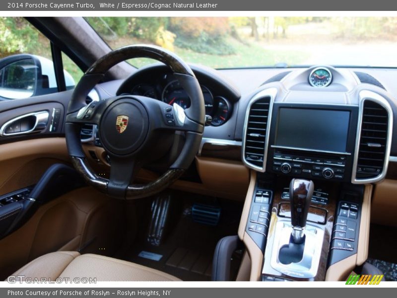 White / Espresso/Cognac Natural Leather 2014 Porsche Cayenne Turbo