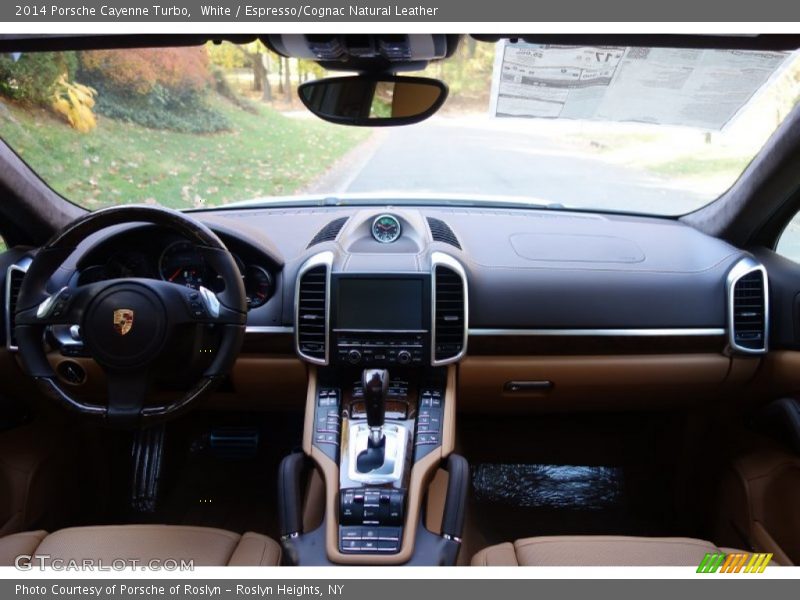 White / Espresso/Cognac Natural Leather 2014 Porsche Cayenne Turbo