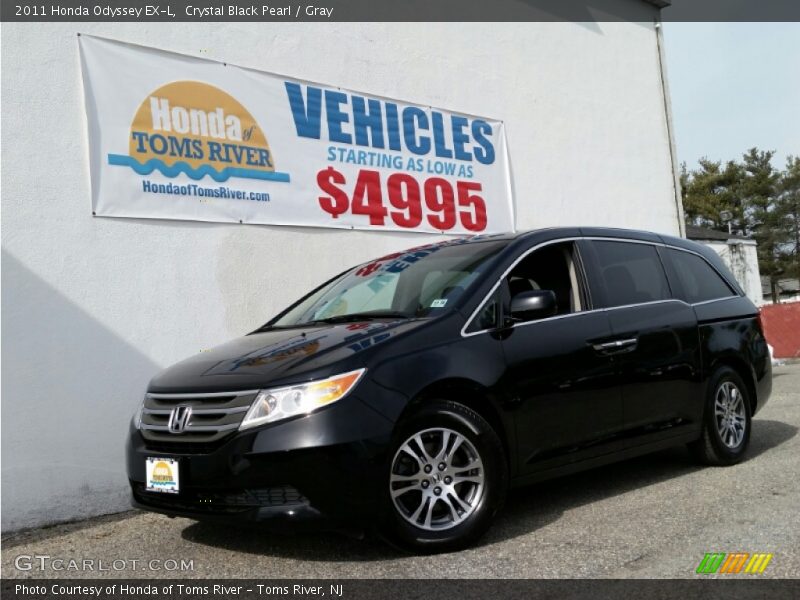 Crystal Black Pearl / Gray 2011 Honda Odyssey EX-L