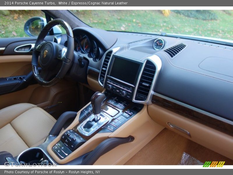 White / Espresso/Cognac Natural Leather 2014 Porsche Cayenne Turbo