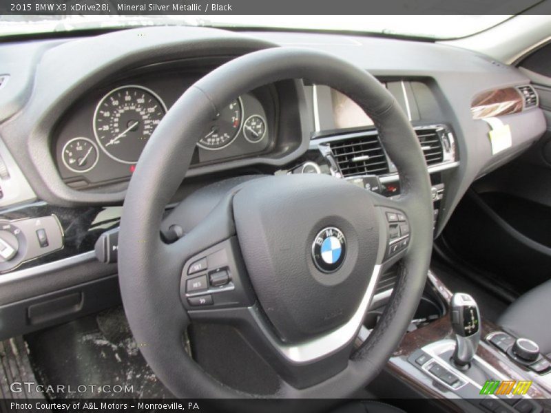 Mineral Silver Metallic / Black 2015 BMW X3 xDrive28i