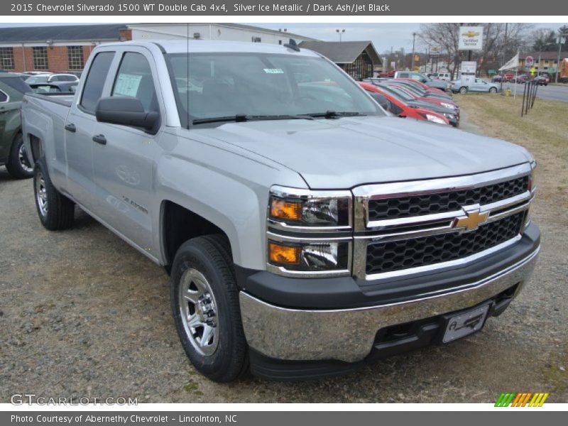 Silver Ice Metallic / Dark Ash/Jet Black 2015 Chevrolet Silverado 1500 WT Double Cab 4x4