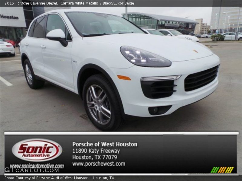 Carrara White Metallic / Black/Luxor Beige 2015 Porsche Cayenne Diesel