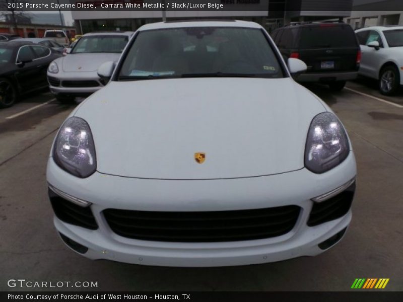 Carrara White Metallic / Black/Luxor Beige 2015 Porsche Cayenne Diesel