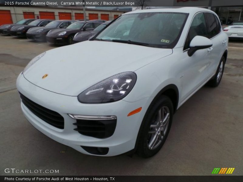 Carrara White Metallic / Black/Luxor Beige 2015 Porsche Cayenne Diesel