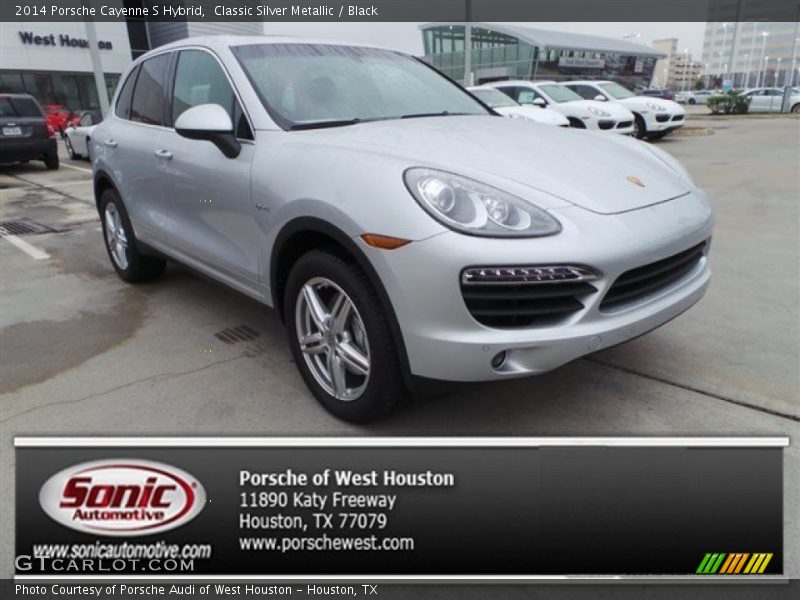 Classic Silver Metallic / Black 2014 Porsche Cayenne S Hybrid