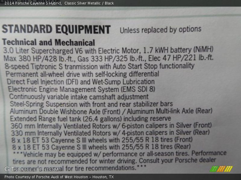 Classic Silver Metallic / Black 2014 Porsche Cayenne S Hybrid