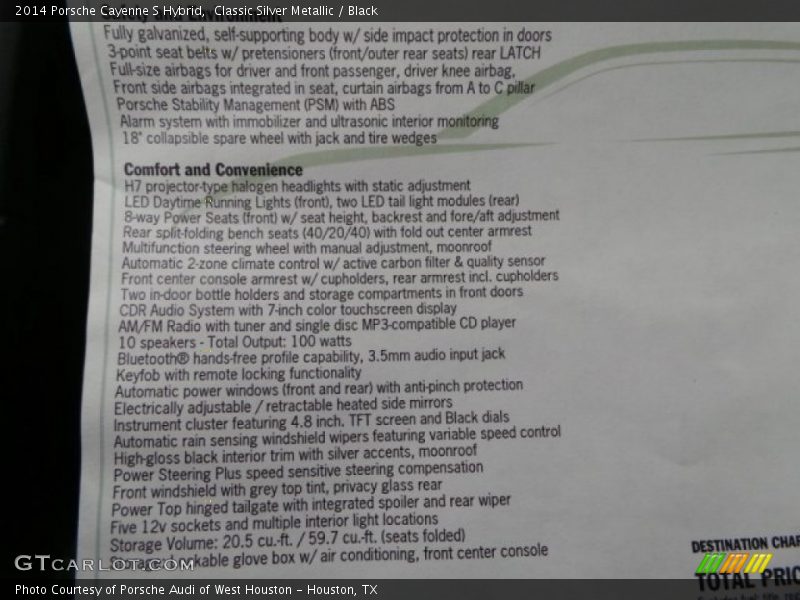 Classic Silver Metallic / Black 2014 Porsche Cayenne S Hybrid