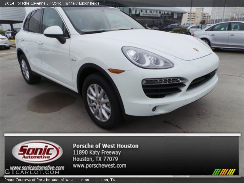 White / Luxor Beige 2014 Porsche Cayenne S Hybrid