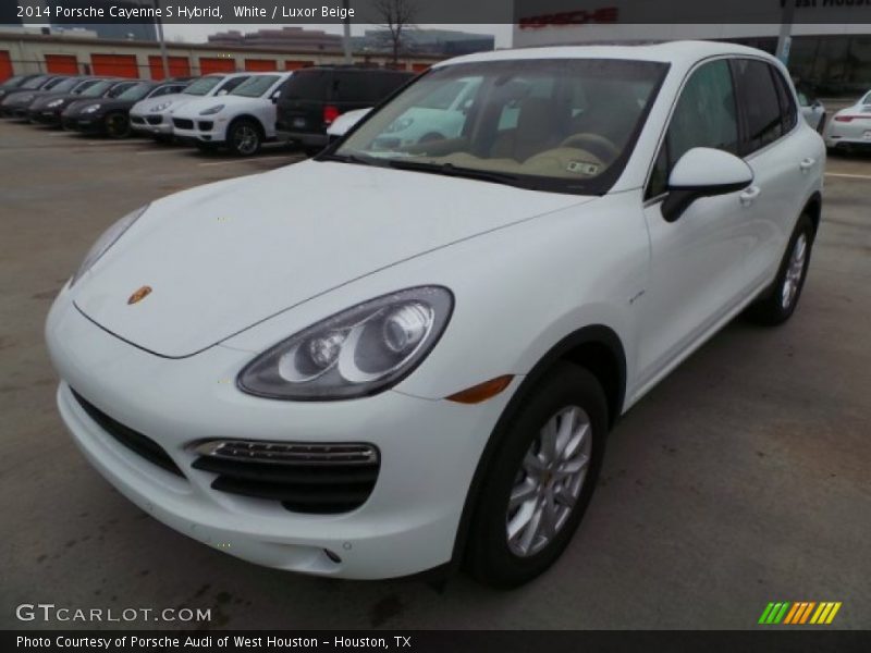 White / Luxor Beige 2014 Porsche Cayenne S Hybrid