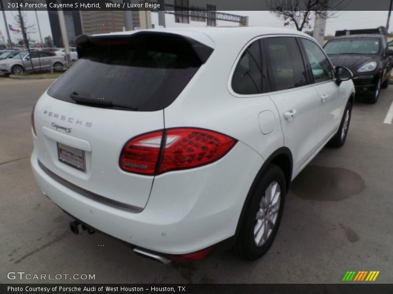 White / Luxor Beige 2014 Porsche Cayenne S Hybrid