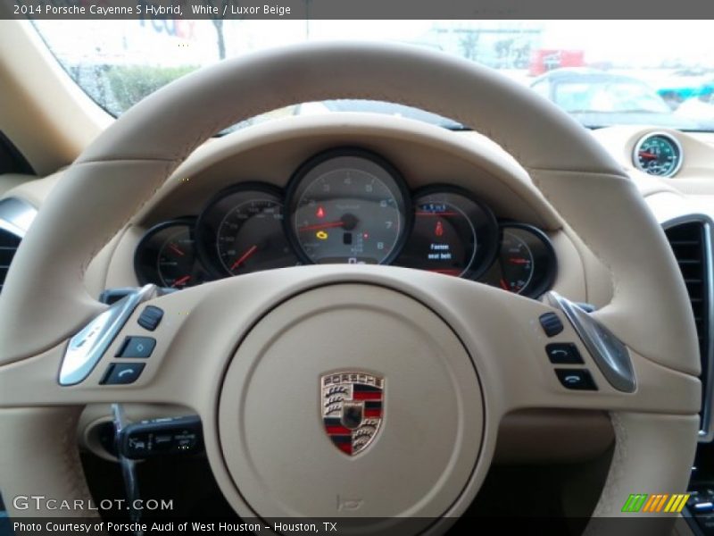 White / Luxor Beige 2014 Porsche Cayenne S Hybrid