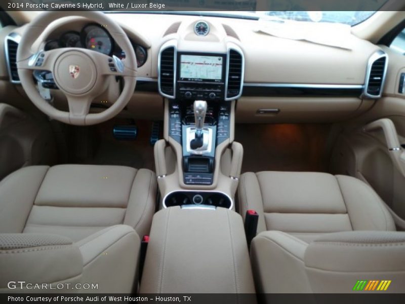 White / Luxor Beige 2014 Porsche Cayenne S Hybrid