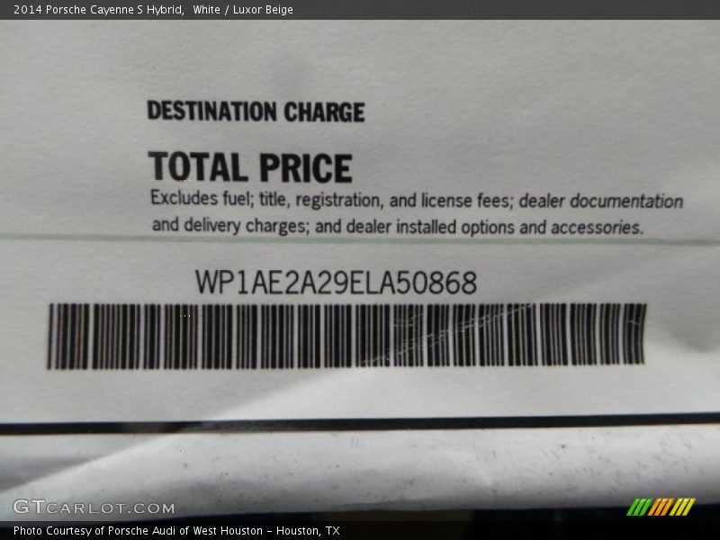 White / Luxor Beige 2014 Porsche Cayenne S Hybrid