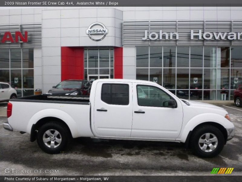 Avalanche White / Beige 2009 Nissan Frontier SE Crew Cab 4x4