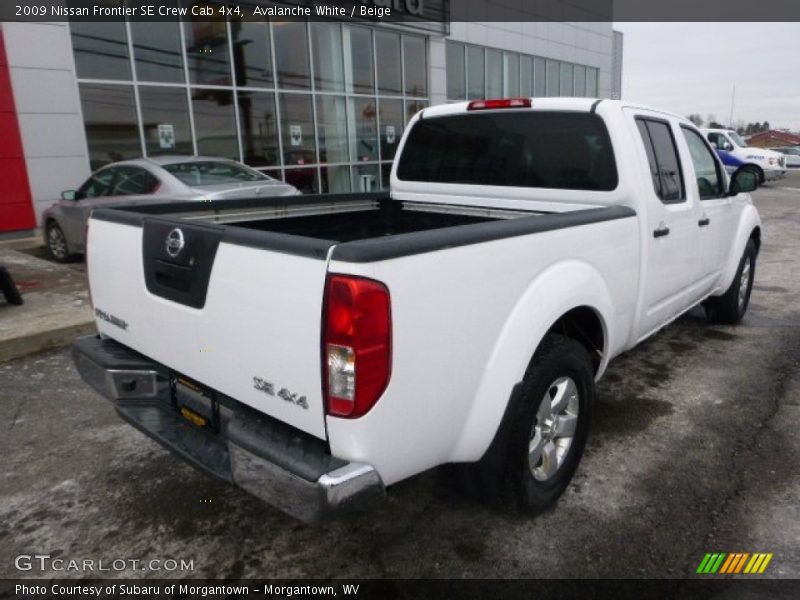 Avalanche White / Beige 2009 Nissan Frontier SE Crew Cab 4x4