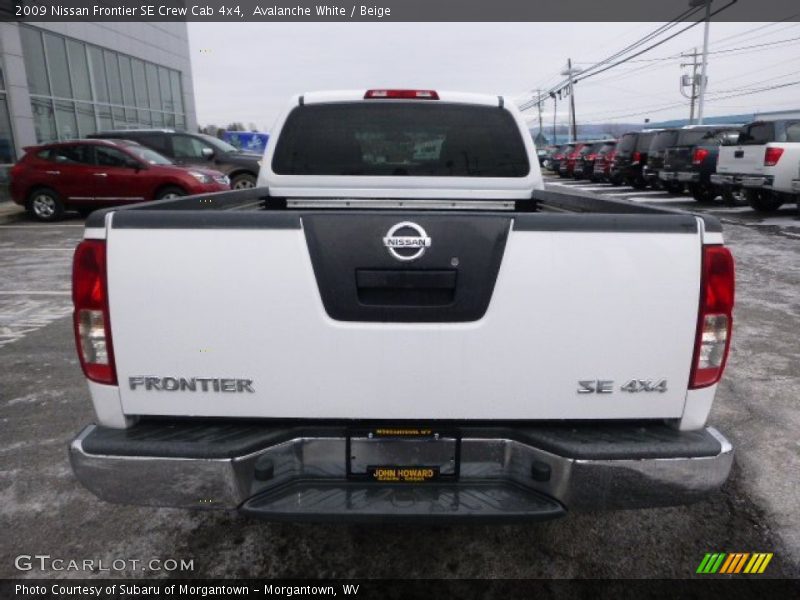 Avalanche White / Beige 2009 Nissan Frontier SE Crew Cab 4x4