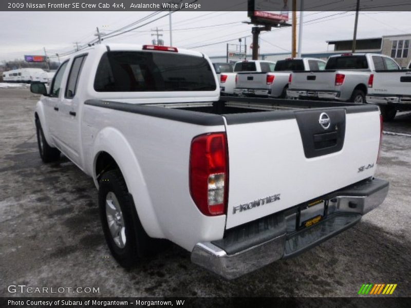 Avalanche White / Beige 2009 Nissan Frontier SE Crew Cab 4x4