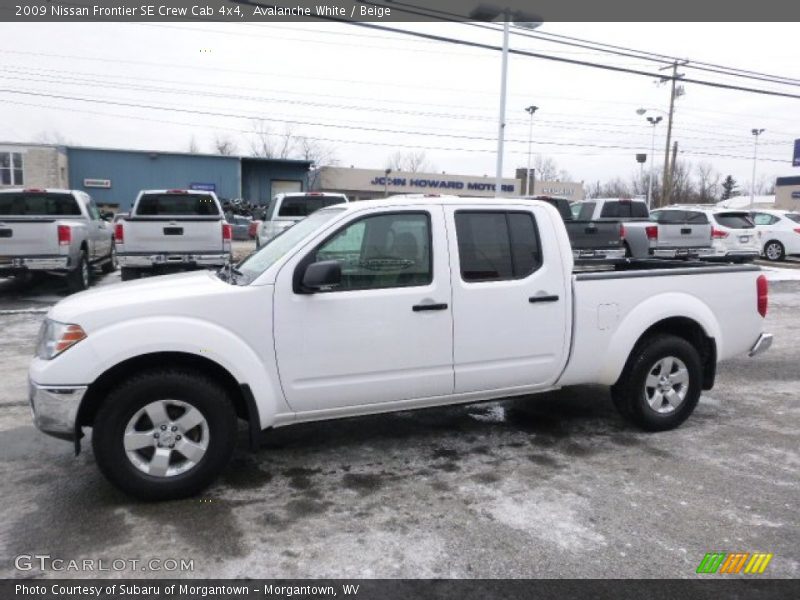 Avalanche White / Beige 2009 Nissan Frontier SE Crew Cab 4x4