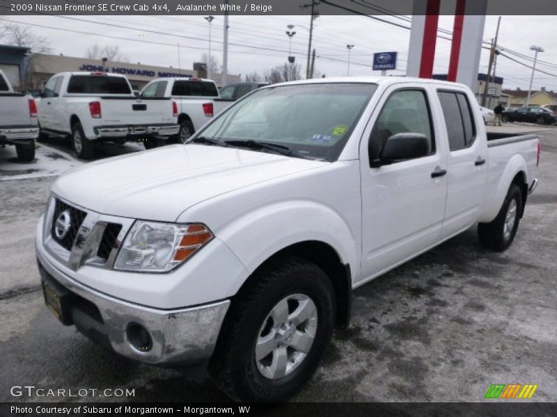 Avalanche White / Beige 2009 Nissan Frontier SE Crew Cab 4x4