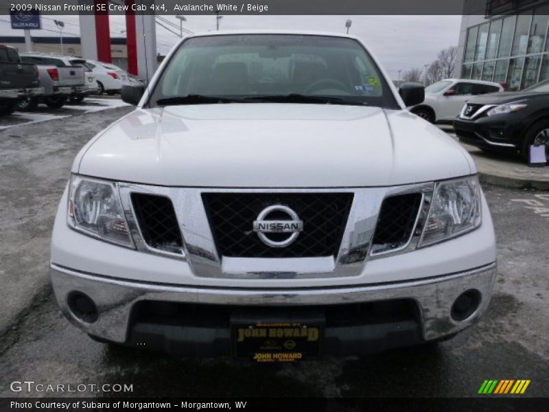Avalanche White / Beige 2009 Nissan Frontier SE Crew Cab 4x4