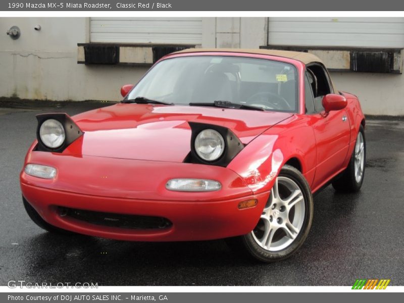 Classic Red / Black 1990 Mazda MX-5 Miata Roadster